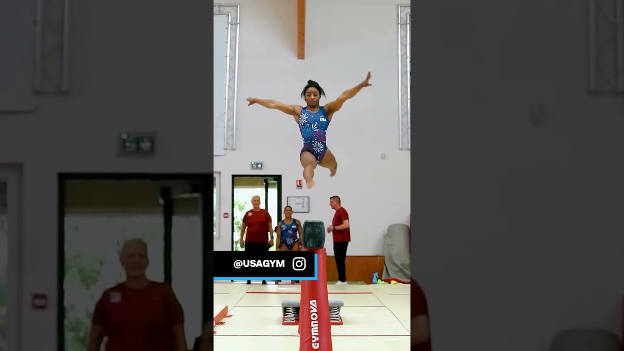 The Pure Joy In Background As Simone Biles Is Action Paris2024