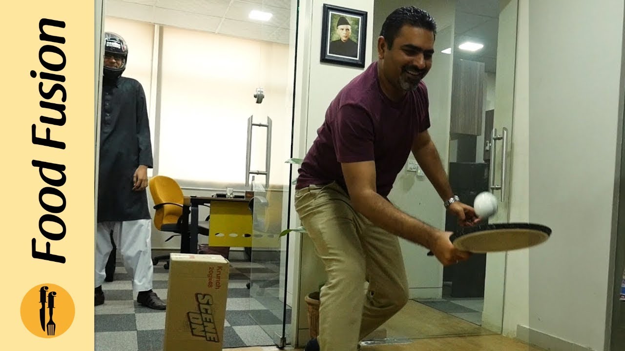 Team Food Fusion Playing Cricket in Office