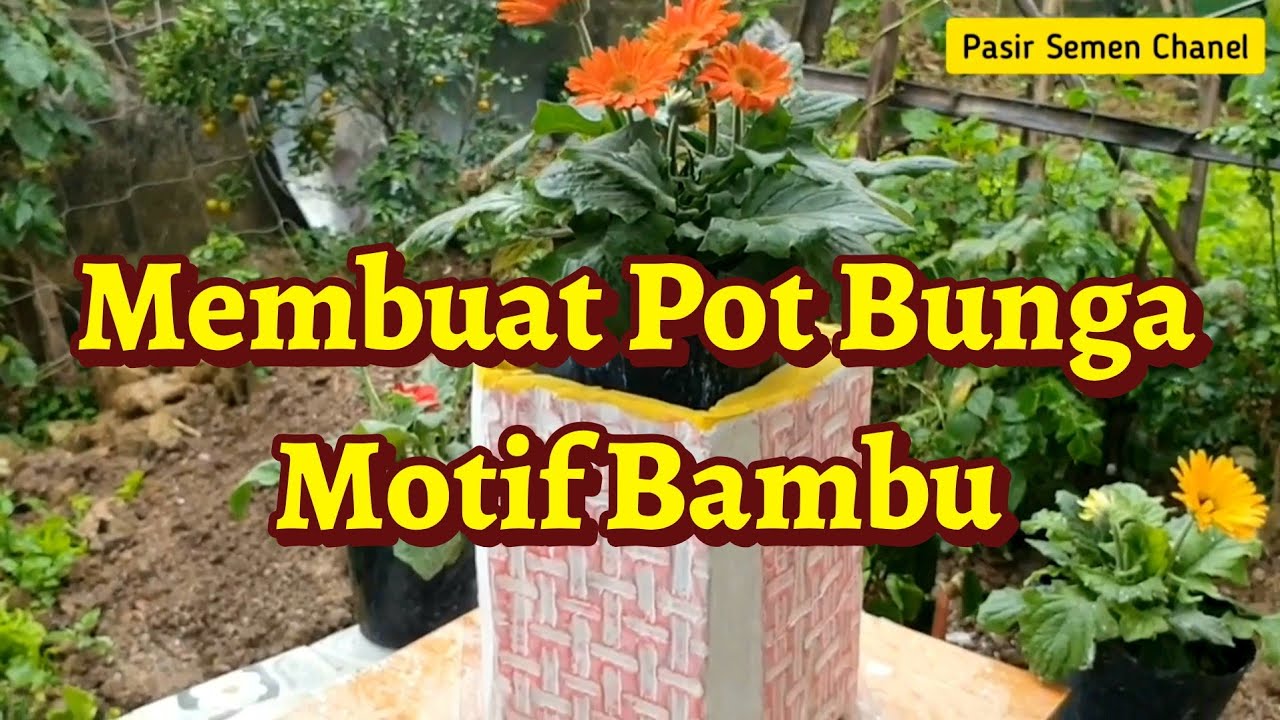 Ide Kreatif Membuat Pot  Bunga  Motif Anyaman Pagar Bambu  