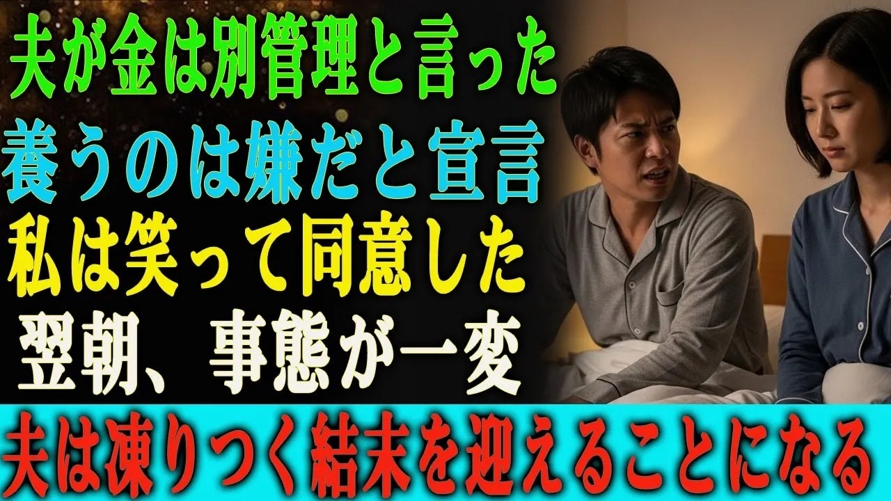 朝6時、夫が食卓に座るなり言った。「もうお前を食べさせていくのはうんざりだ」。私は31歳で国際運送チームの課長、月収は夫より15万円も多い。なのに5年間、義家族9人分の週末料理を一手に引き受け、年間72万円を自腹で払ってきた。その前夜、義母は私に「今どきの夫婦はお金を別々に管理するものよ」と笑顔で言った。夫は離婚した同僚の影響で、私が彼の金で贅沢していると疑い始めていた。私は静かに微笑んで答...