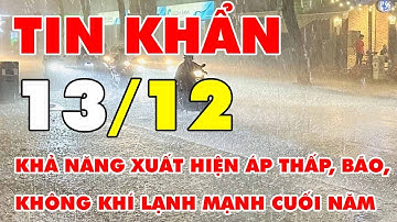 🆘 TIN KHẨN 13/12: Dự báo khả năng xuất hiện áp thấp, bão, không khí lạnh mạnh cuối năm