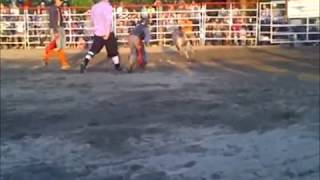 Steer Flips and Rolls Onto Young Rodeo Rider