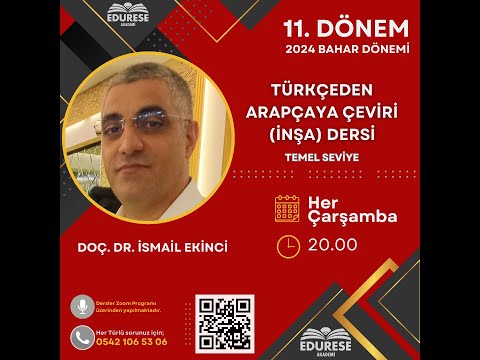 1. Ders-Türkçeden Arapçaya Çeviri (İnşa) Dersi Temel Seviye Doç. Dr. İsmail Ekinci