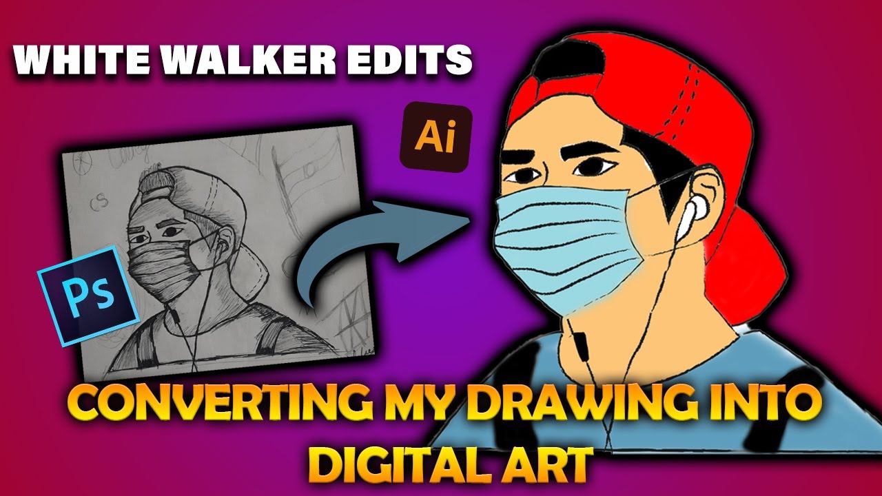 Converting my drawing into digital art || White Walker Edits