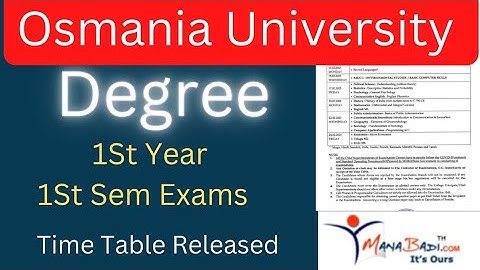 Osmania University Degree 1St Year 1Sem Exams Time Table Released- Schedule Dates & Timings