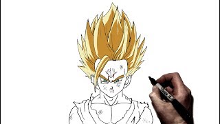 How To Draw Gohan SSj2 | Step By Step | Dragonball