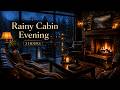 Rainy Cabin Evening | 3 Hours of Cozy Fireplace & Rain Sounds