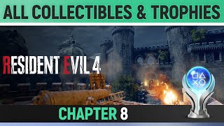 Resident Evil 4 - Chapter 8 - All Collectibles & Trophies 🏆 All Treasures, Weapons, Castellans etc