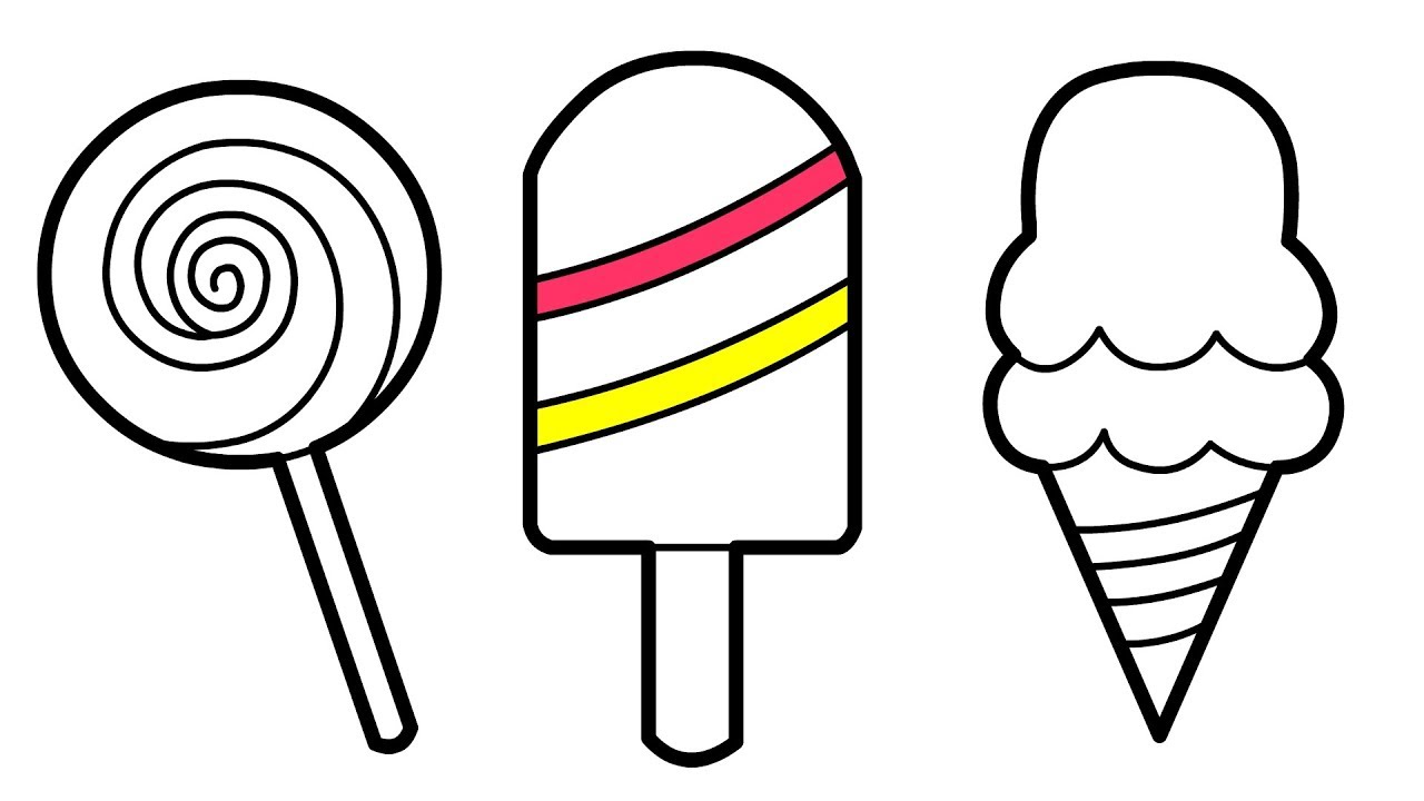 Coloring Ice Cream Drawing For Kids - Foto Kolekcija