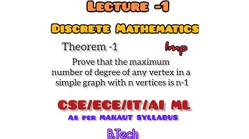 maximum number of degree of any vertex in a simple graph is n-1 #GraphTheory