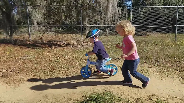 Michael 3 years old on the balance bike