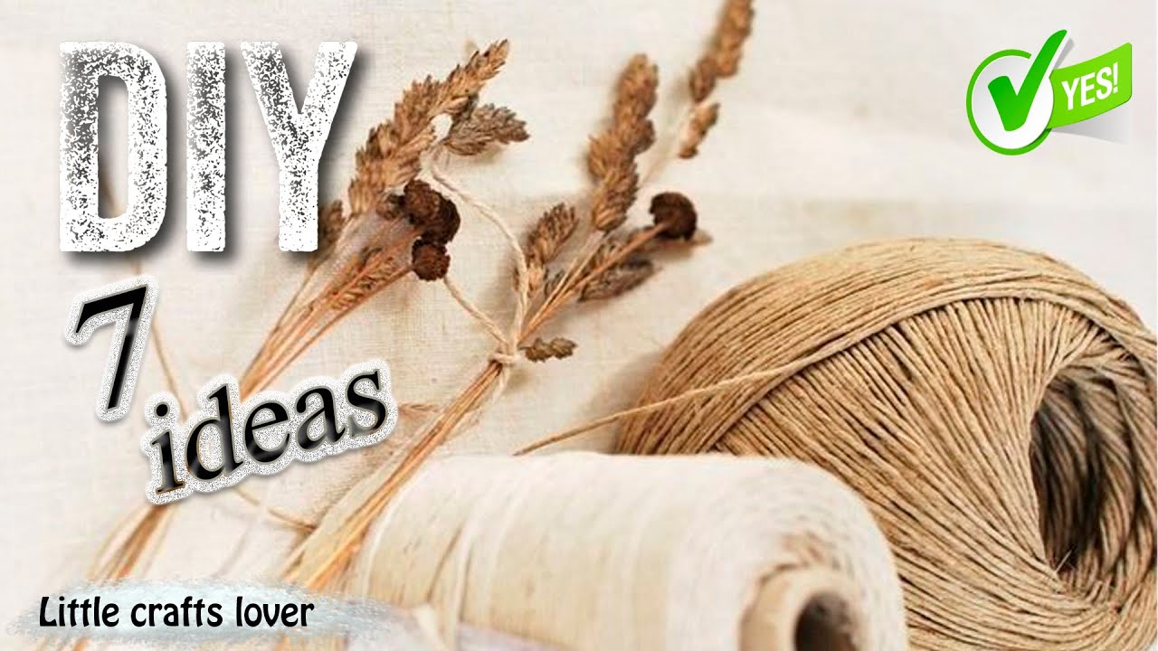 🔊7 ИДЕИ поделок ИЗ ДЖУТА (джутового каната, веревки, ленты) своими руками. Jute craft ideas easy.👍