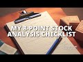My 8point stock analysis checklist