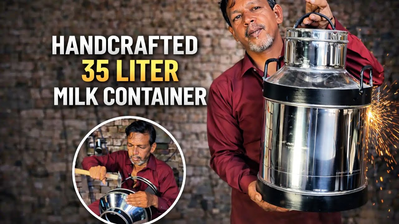 Handcrafted 35 Liter Milk Container Making | Skilled Metal Worker Traditional Process