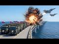 5 Minutes Ago! 14,000 Russian Troops Trapped on Bridge Attacked by US Fighter Jets - ARMA 3
