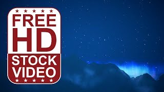 Free Stock Videos – night sky scene with mountains fog and aurora effect 3D animation screenshot 5