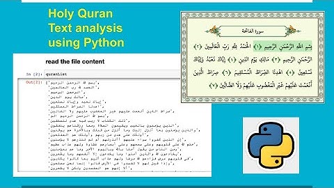 Holy Quran Text Analysis using Python and Jupyter Notebook