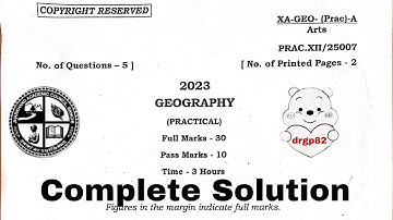 भूगोल प्रैक्टिकल प्रश्नोत्तर 2023| Class 12 Geography Practical Question Paper |Class 12 Model Paper