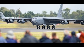 Usaf B-52 Crabwalks😮  Stratofortress Bomber Smokes At Riat 23  Usaf Buff