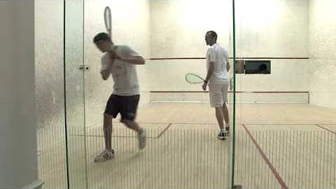 August Olsen Playing Squash with Laurent Elriani