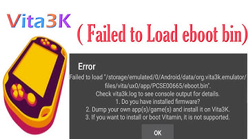 Vita3K - Playstation Vita-emulatorfout: eboot-bin kan niet worden geladen in Android