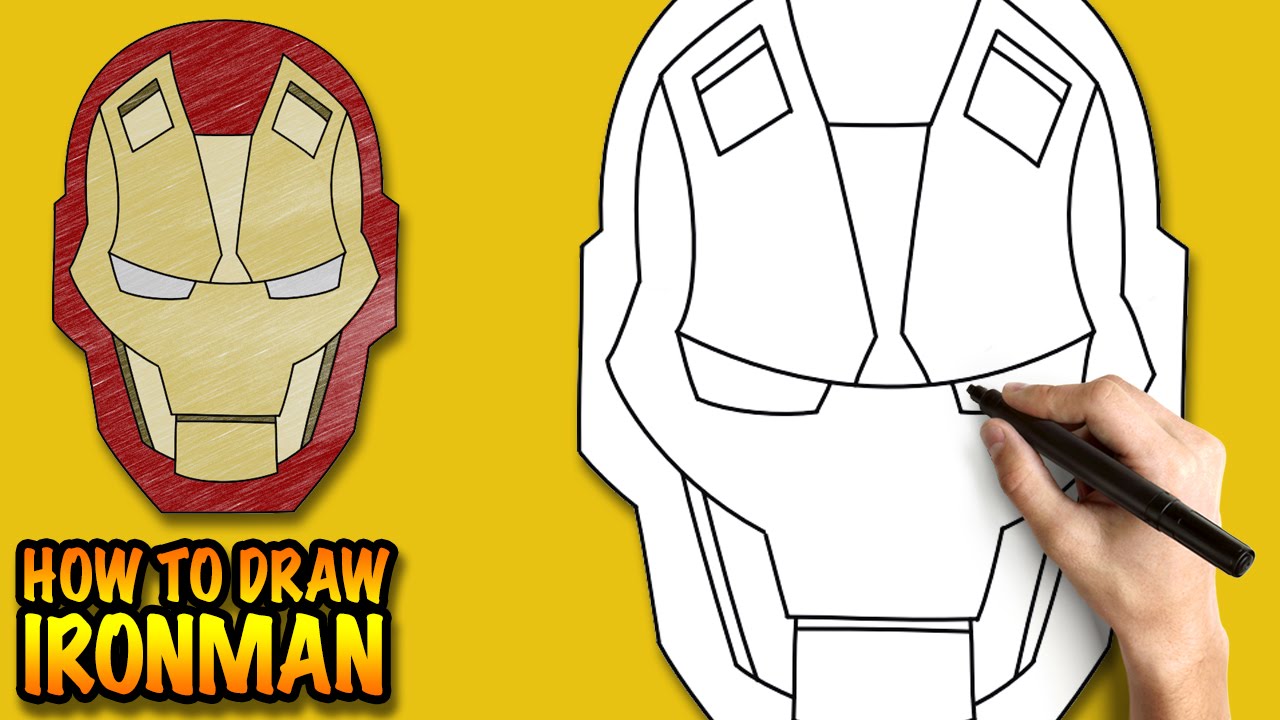 How to draw Ironman - Easy step-by-step drawing tutorial - YouTube