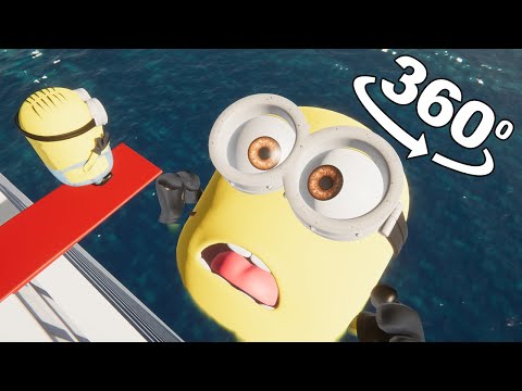 360° FEAR OF HEIGHTS! FALL AND Giant Minion EATS YOU!