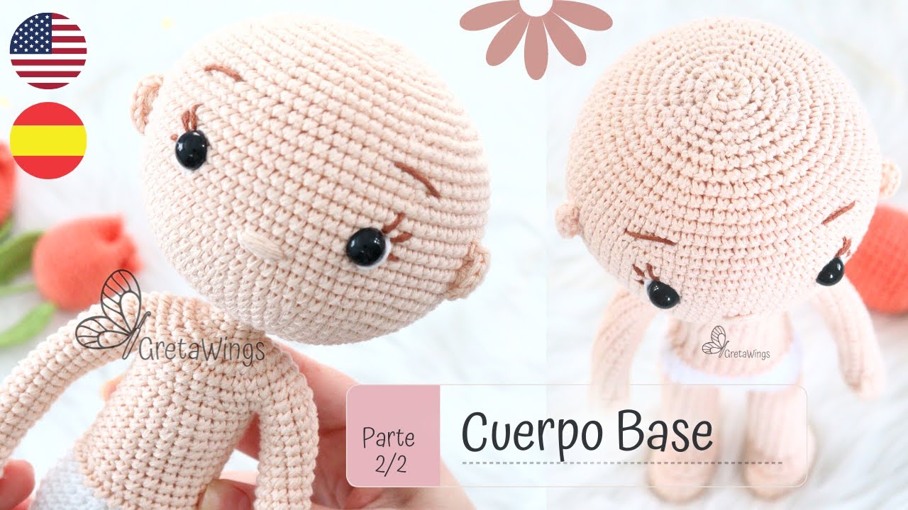 Tutorial Cuerpo Base Amigurumis Princesas | Serie Princesas Part 2/2 Sub 🇺🇸🇪🇸/ GretaWings