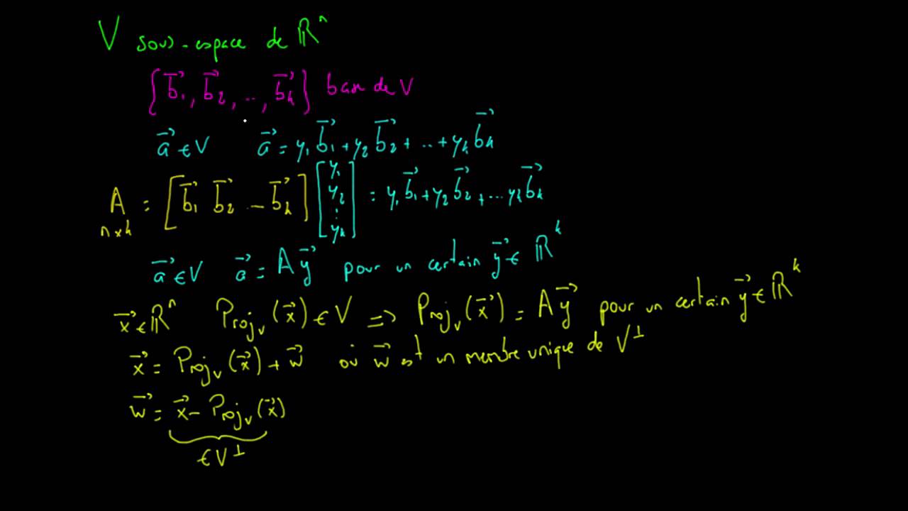 Une projection sur un sous espace est une application lineaire