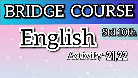 10th Bridge Course | English | Activity 21, 22| 10 वी चा सेतू अभ्यासक्रम |Maharashtra | @Study Best