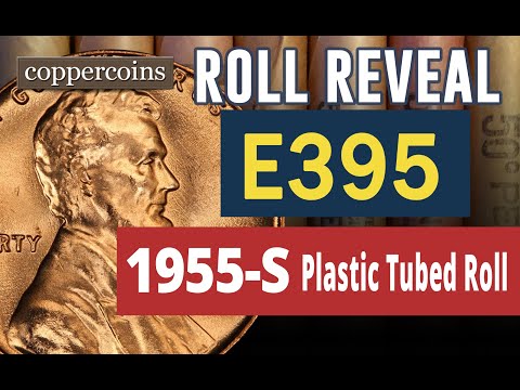 Coin Roll Hunt Reveal #E395 : 1955-S Plastic Tubed Roll