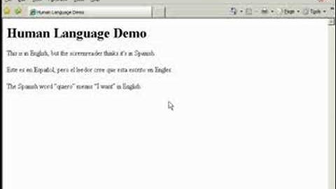 Specifying the Human Language of HTML for Accessibility