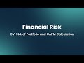 Financial Risk   CV, Std  of Portfolio and CAPM Calculation