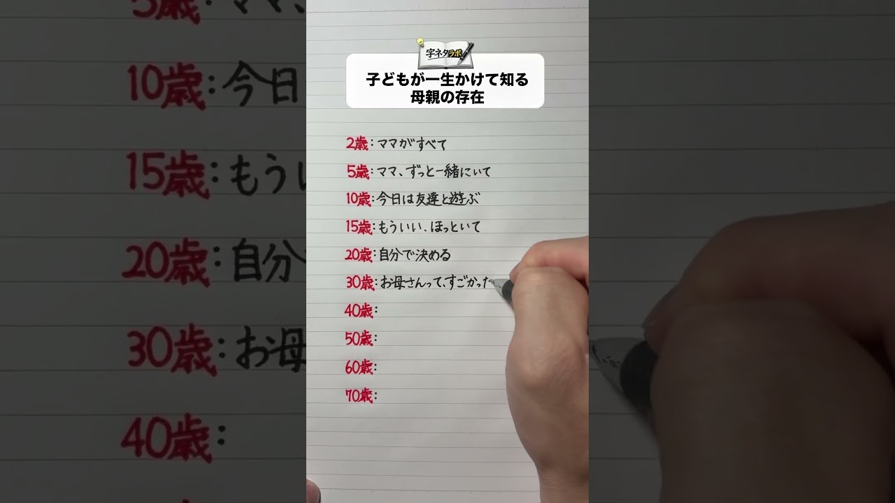 子どもが一生かけて知る母親の存在