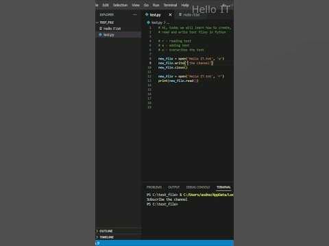 How to create, read and write to text files in Python #python #shorts ...