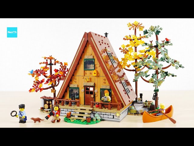 LEGO Ideas A-Frame Cabin 21338 Speed Build & Review - YouTube