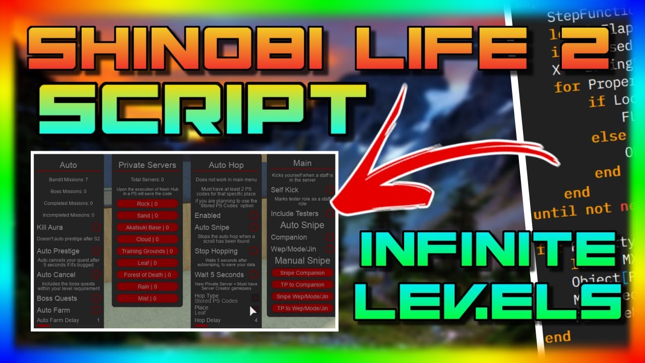 Updated Roblox Shinobi Life 2 Script Hack Gui Infinite Levels 50 Buttons Working 2020 Youtube - hack roblox shinobi life 2021