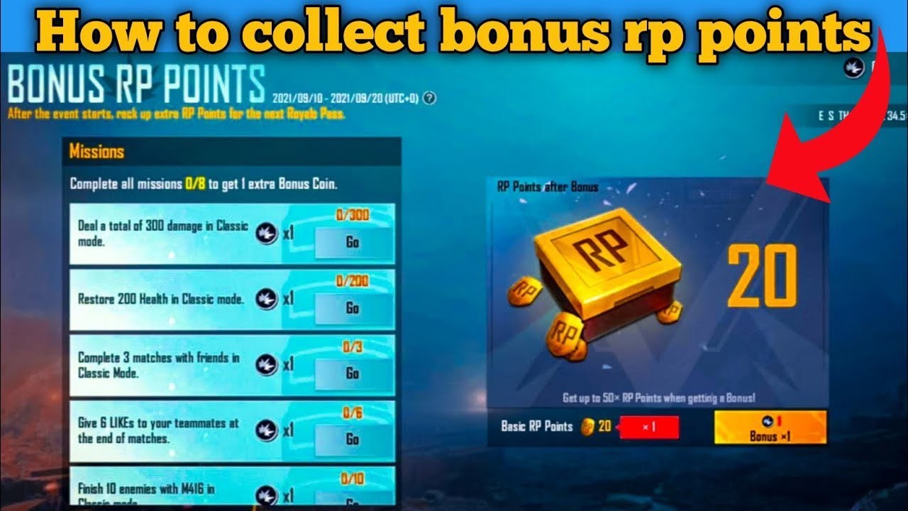 How to complete Rp bonus points in bgmi | bonus rp points for next ...
