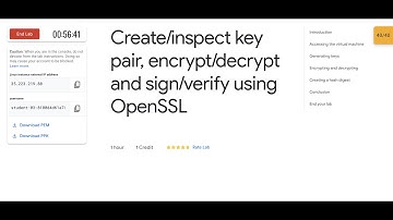 Create/inspect key pair, encrypt/decrypt and sign/verify using OpenSSL || #qwiklabs || #coursera