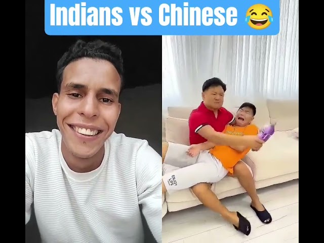 Indians and Chinese with baby #china #funny #comedy #cute #stitchtricks #india #laugh