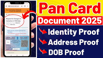 Pan Card Correction Documents Required | Official Name, DOB, Address Change Online | infosuch