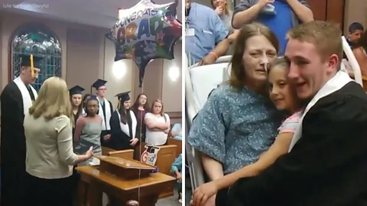 Terminally ill mom watches son graduate in bedside...