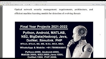 Optical network security management requirements, architecture, and efficient machine learning model