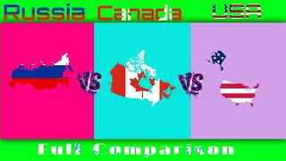 World's most three biggest country comparison | Russia vs Canada Vs USA Full Comparison