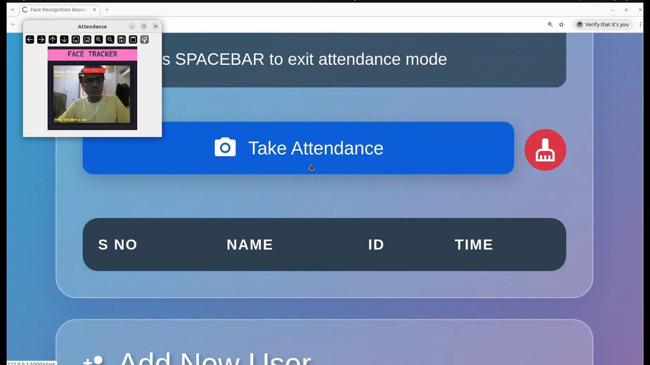 Flask face recognition Attendance System New - YouTube