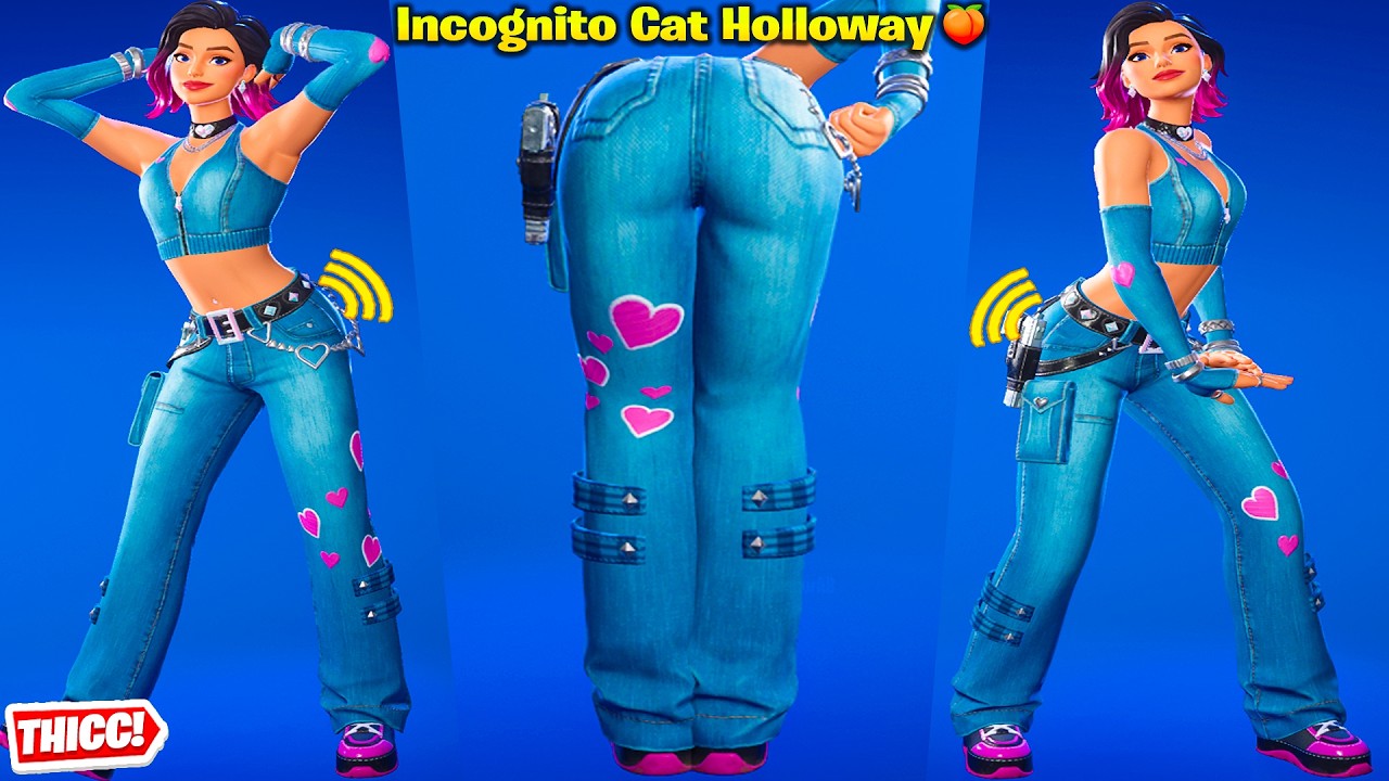 Fortnite Cat Holloway Skin Showcase Thicc 🍑😍 Top Tiktok Dances & Emotes