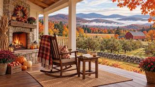 Calm Autumn Farmhouse Ambience 🍂 Soft Piano Music, Fireplace & Nature Ambience For Relaxation screenshot 5