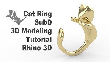 Rhino 3D SubD Cat Ring 3D Modeling- Jewelry CAD Design #339