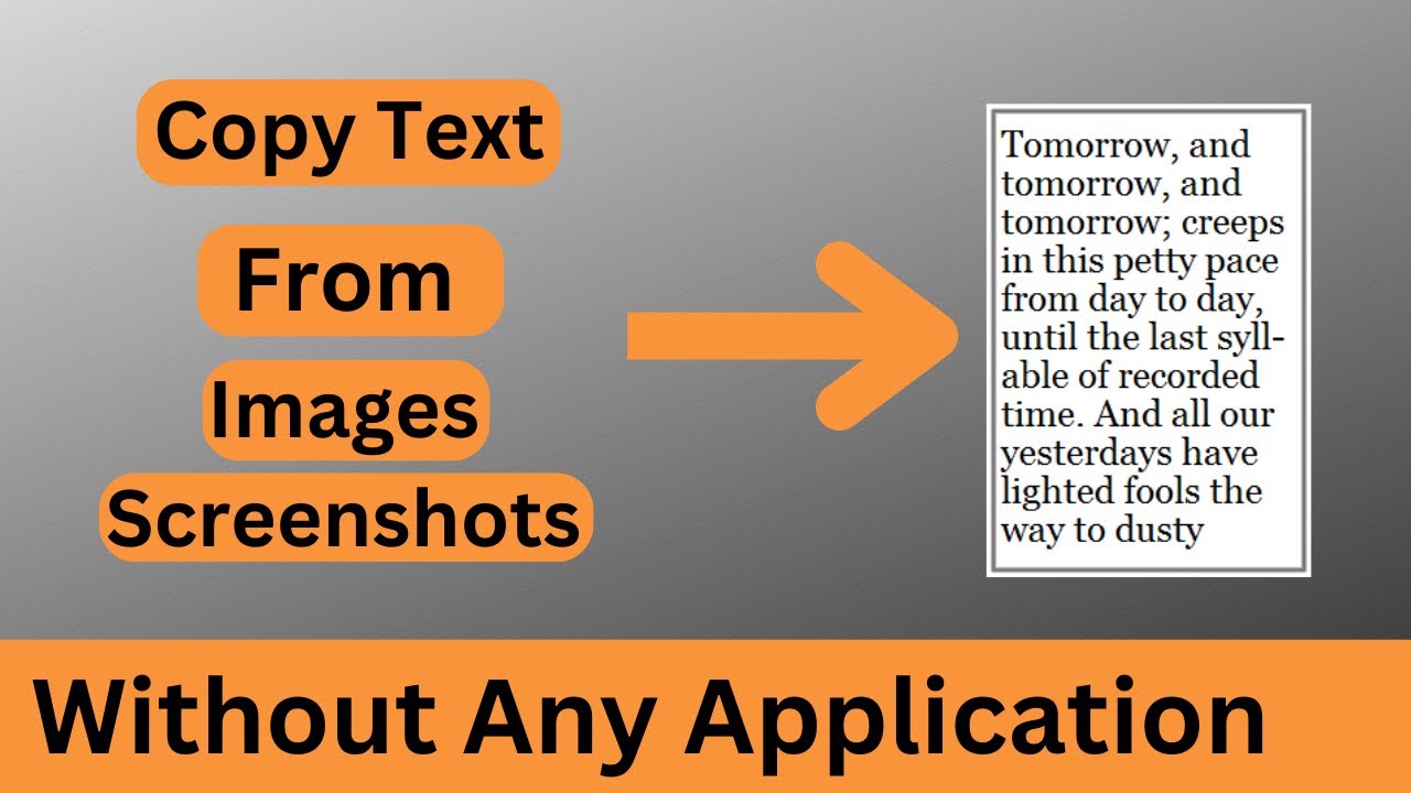 How to Copy Text from Images and Screenshot Without any Application ...