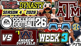 EA College Football 26 | CHOPSHOP | S4 | 2028 | WEEK 3 | vs #1 Andrew Duffield (2/9/26)